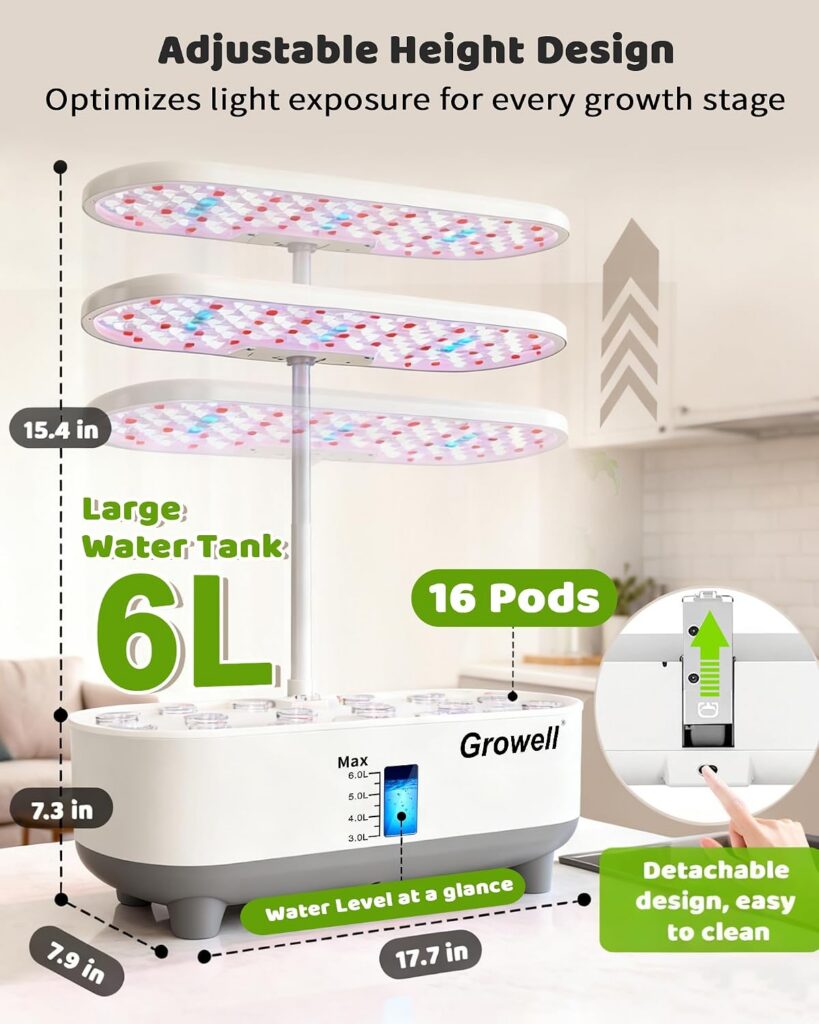Growell Hydroponics Growing System Kit 16-pod