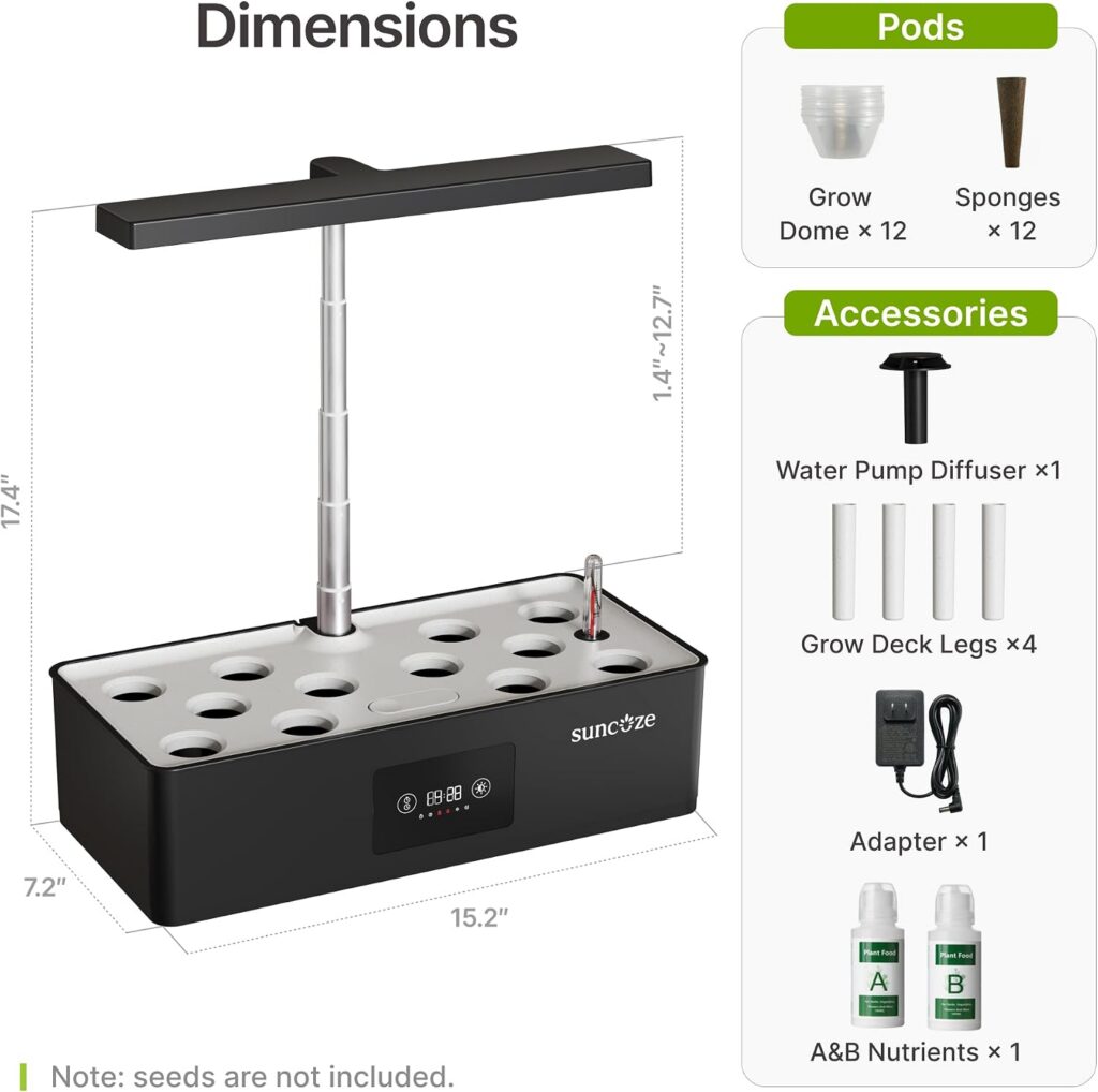 SUNCOZE Hydroponics Growing System Kit